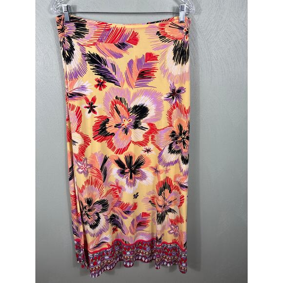Bisou Bisou Women's Size Large Colorful Festive Beach Tropical Island Maxi Skirt - Picture 9 of 11